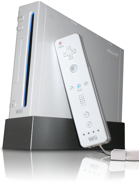 Die Wii mit der Wii Remote.